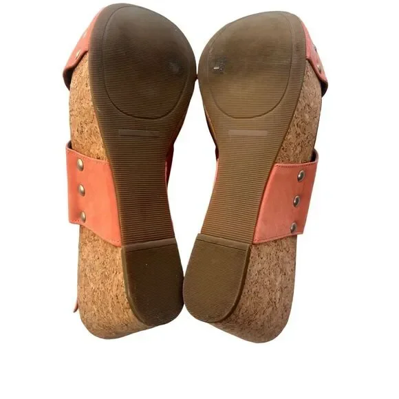 Lucky Brand |‎ Coral Cross Wedge Cork Sandals | Women's Size 9.5 - Picture 5 of 10